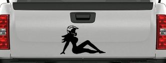 Moto X Mudflap Girl  Car or Truck Window Decal Sticker (Black)