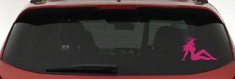Moto X Mudflap Girl  Car or Truck Window Decal Sticker (Hot Pink)