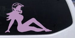 Moto X Mudflap Girl  Car or Truck Window Decal Sticker (Lilac)