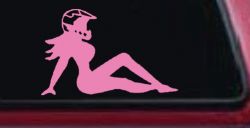 Moto X Mudflap Girl  Car or Truck Window Decal Sticker (Pink)