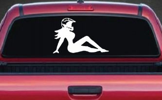 Moto X Mudflap Girl  Car or Truck Window Decal Sticker