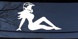 Moto X Mudflap Girl  Car or Truck Window Decal Sticker