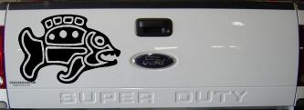 Tribal Fish Animals Car or Truck Window Decal Sticker (Black)