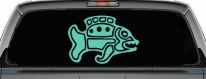 Tribal Fish Animals Car or Truck Window Decal Sticker (Mint)