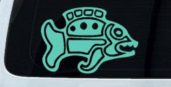 Tribal Fish Animals Car or Truck Window Decal Sticker (Mint)
