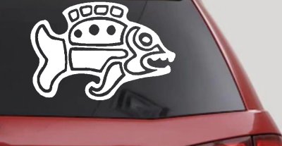 Tribal Fish Decal for Cars Trucks Windows Vinyl Sticker Art