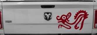 Native American Indian Tribal Animal Car or Truck Window Decal Sticker (Burgundy)