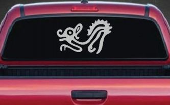Native American Indian Tribal Animal Car or Truck Window Decal Sticker (Light Gray)
