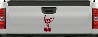 Chihuahua Dog Animals Car or Truck Window Vinyl Decal Sticker (Burgundy)