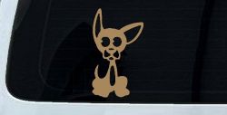 Chihuahua Dog Animals Car or Truck Window Decal Sticker (Light Brown)
