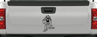Taz Bird Cartoons Car or Truck Window Decal Sticker (Black)