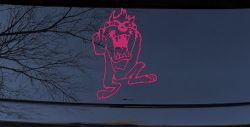 Taz Bird Cartoons Car or Truck Window Decal Sticker (Hot Pink)