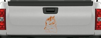 Kitten Cat Car or Truck Window Decal Sticker (Nut Brown)