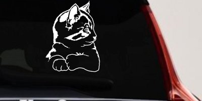 Cute Kitten Cat Decal for Car or Truck Window Sticker Vinyl