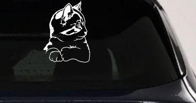 Cute Kitten Cat Decal for Car or Truck Window Sticker Vinyl