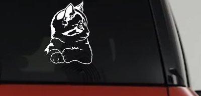 Cute Kitten Cat Decal for Car or Truck Window Sticker Vinyl