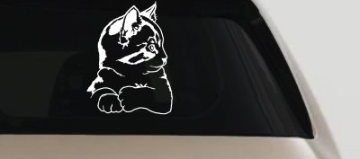Cute Kitten Cat Decal for Car or Truck Window Sticker Vinyl