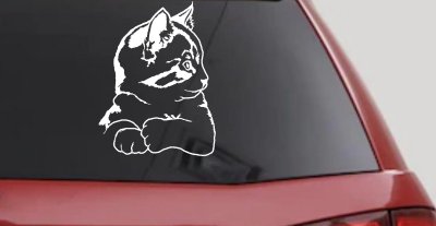 Cute Kitten Cat Decal for Car or Truck Window Sticker Vinyl