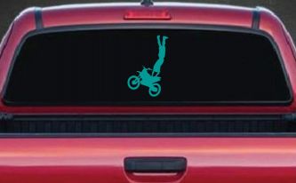 Moto X Rearseat Grab Car or Truck Window Decal Sticker (Turquoise)