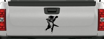 Cat Pounce Animals Car or Truck Window Decal Sticker (Black)