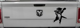 Cat Pounce Animals Car or Truck Window Decal Sticker (Black)