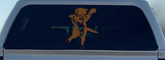 Cat Pounce Animals Car or Truck Window Decal Sticker (Copper)