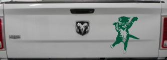 Cat Pounce Animals Car or Truck Window Decal Sticker (Dark Green)