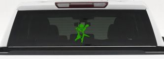 Cat Pounce Animals Car or Truck Window Decal Sticker (Lime)