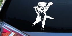 Cat Pounce Animals Car or Truck Window Decal Sticker