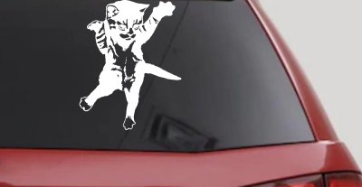 Pouncing Cat Vinyl Decal Sticker for Car Truck Window Decor