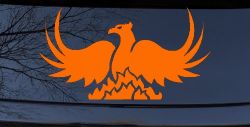 Tribal Phoenix Car or Truck Window Decal Sticker (Orange)