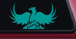Tribal Phoenix Car or Truck Window Decal Sticker (Turquoise)