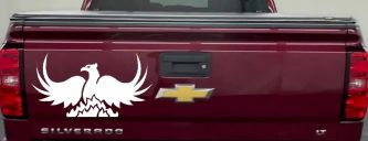 Tribal Phoenix Car or Truck Window Decal Sticker (White)