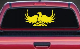 Tribal Phoenix Car or Truck Window Decal Sticker (Yellow)