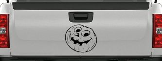 Jack O Lantern Halloween Car or Truck Window Decal Sticker (Black)
