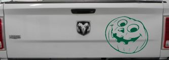Jack O Lantern Halloween Car Truck Window Vinyl Decal Sticker (Dark Green)