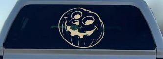 Jack O Lantern Halloween Car or Truck Window Decal Sticker (Desert Sand)