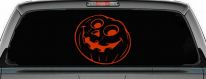 Jack O Lantern Halloween Car or Truck Window Decal Sticker (Orange Red)