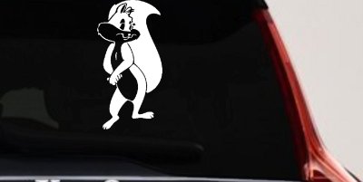 Penelope Skunk Decal for Car or Truck Window Fun Vinyl Sticker