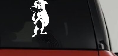 Penelope Skunk Decal for Car or Truck Window Fun Vinyl Sticker
