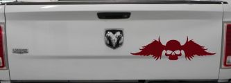 Skull with Wings Biker Car or Truck Window Decal Sticker (Purple Red)