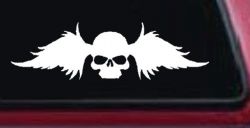 Skull with Wings Biker Car or Truck Window Decal Sticker