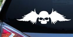 Skull with Wings Biker Car or Truck Window Decal Sticker