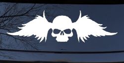 Skull with Wings Biker Car or Truck Window Decal Sticker