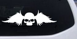 Skull with Wings Biker Car or Truck Window Decal Sticker