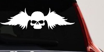 Skull Wings Decal Sticker for Car Truck Motorcycle Biker Van Window