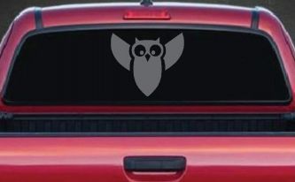 Native American Indian Owl Car or Truck Window Decal Sticker (Silver)
