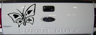 Tribal Poker Butterfly Butterflies Car or Truck Window Decal Sticker (Black)