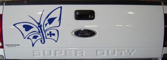 Tribal Poker Butterfly Butterflies Car or Truck Window Decal Sticker (Navy)