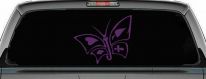 Tribal Poker Butterfly Butterflies Car or Truck Window Decal Sticker (Violet)